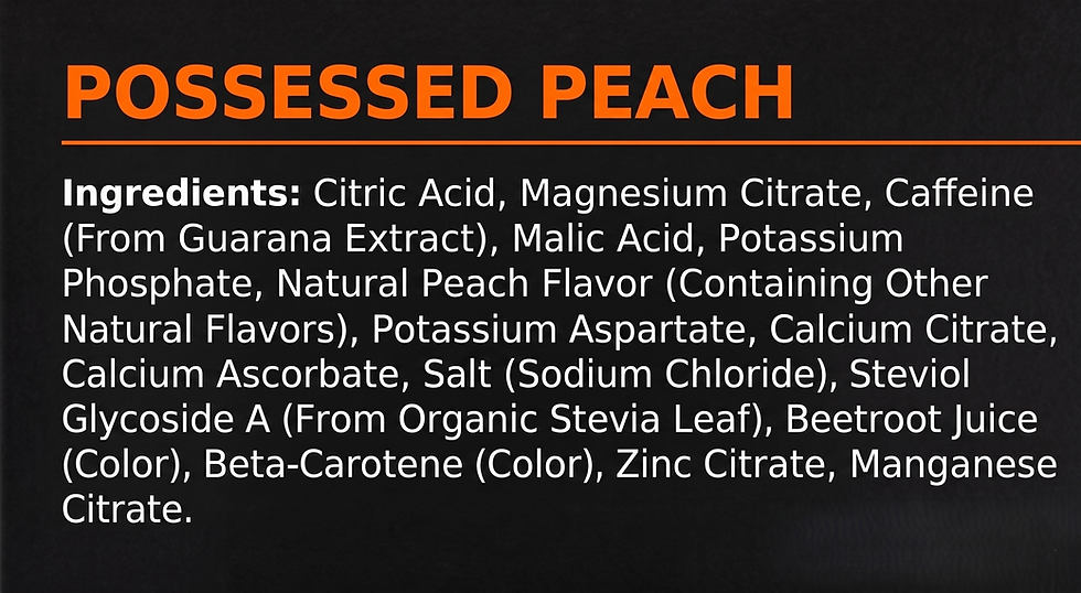 Thumbnail: ingredients list for possessed peach