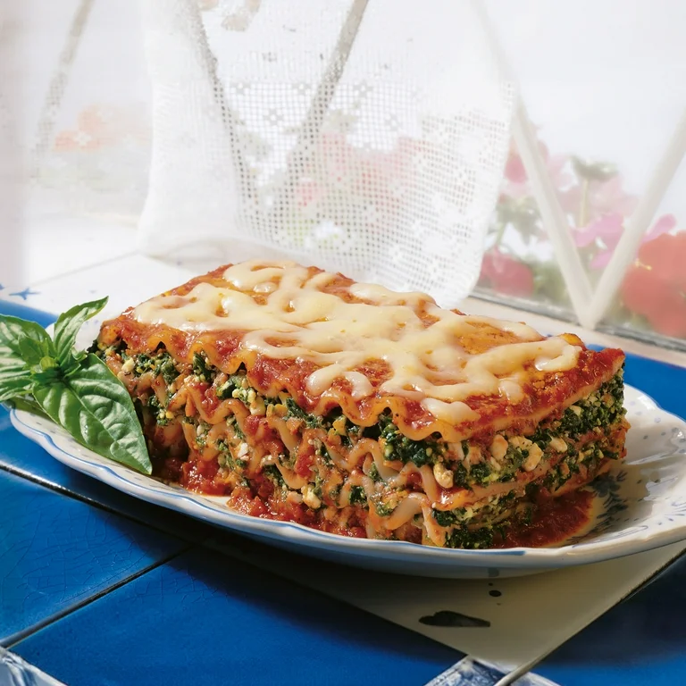 Air Fryer Amy’s Vegetable Lasagna sitting on a plate