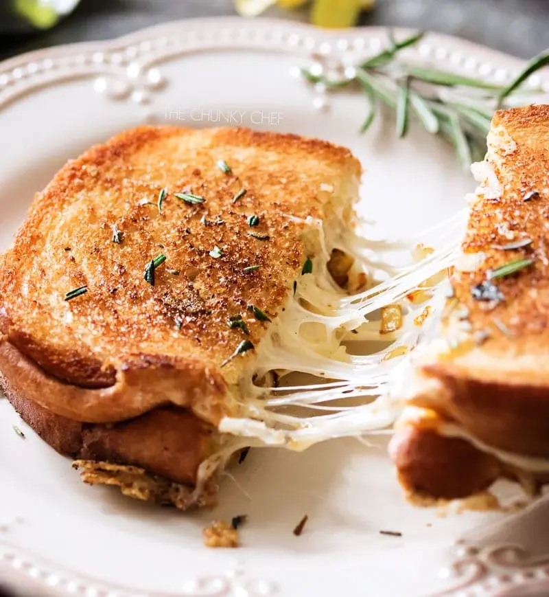 a plate of air fryer grilled sandwiches