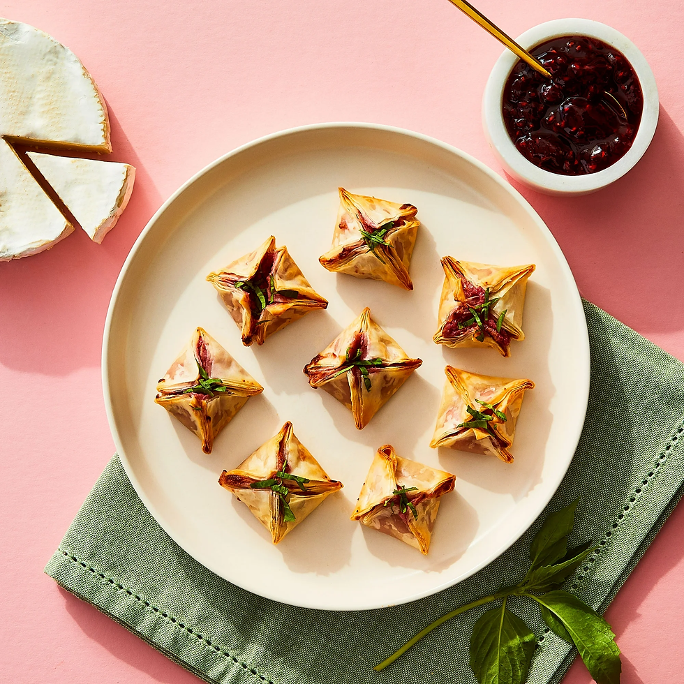 Air Fryer BetterGoods Raspberry & Brie Puffs on a plate