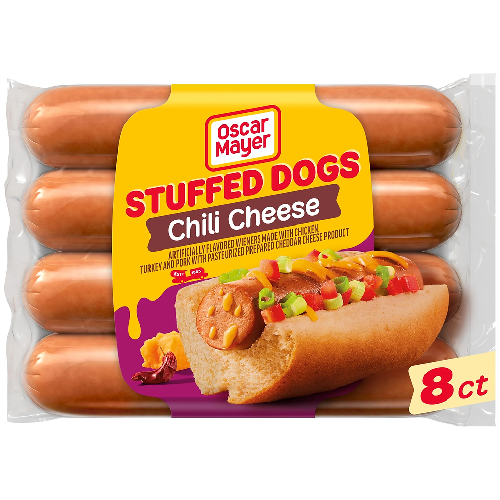Air Fryer Oscar Mayer Chili Cheese Stuffed Hot Dogs in their package
