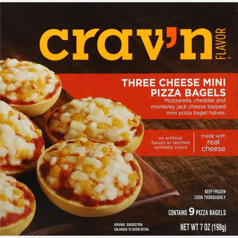 Air Fryer Crav'n Flavor Three Cheese Mini Pizza Bagels box