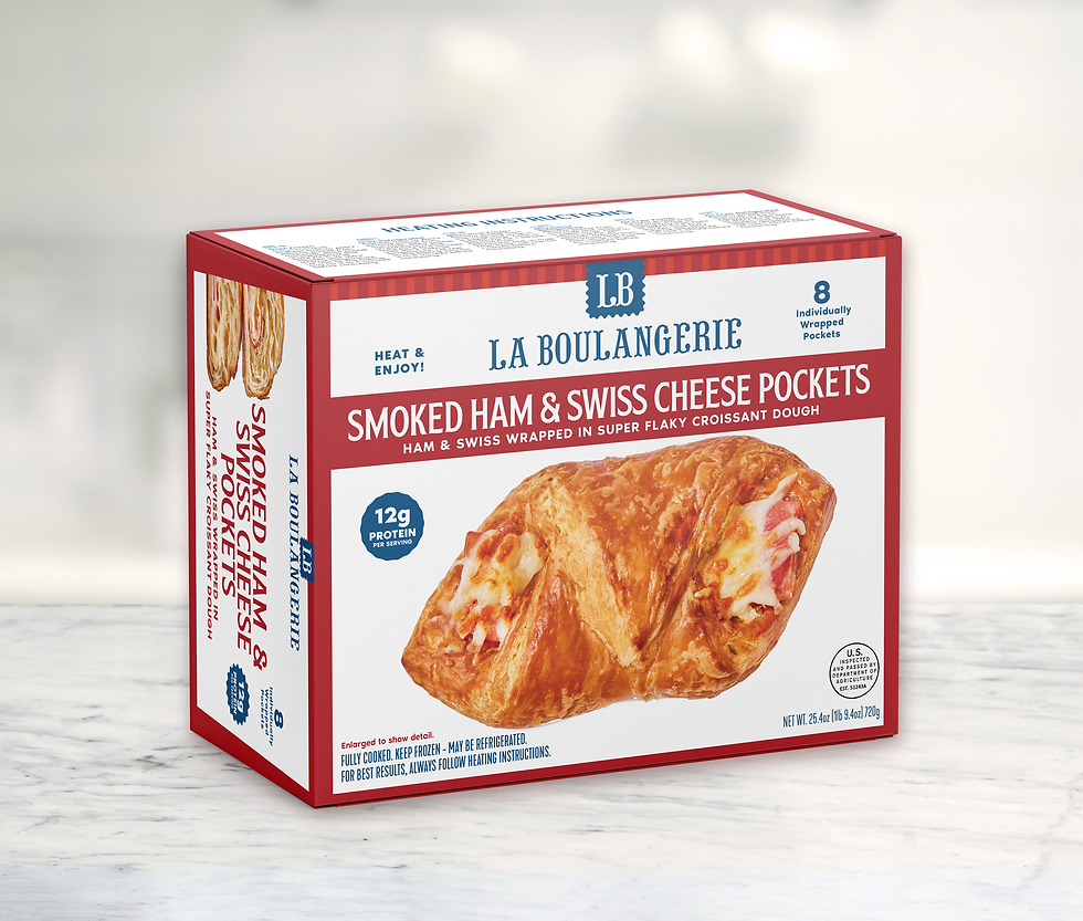 Air Fryer La Boulangerie Ham & Swiss Cheese Croissant Sandwich box