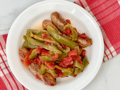 Air Fryer Spicy Italian Sausage and Peppers