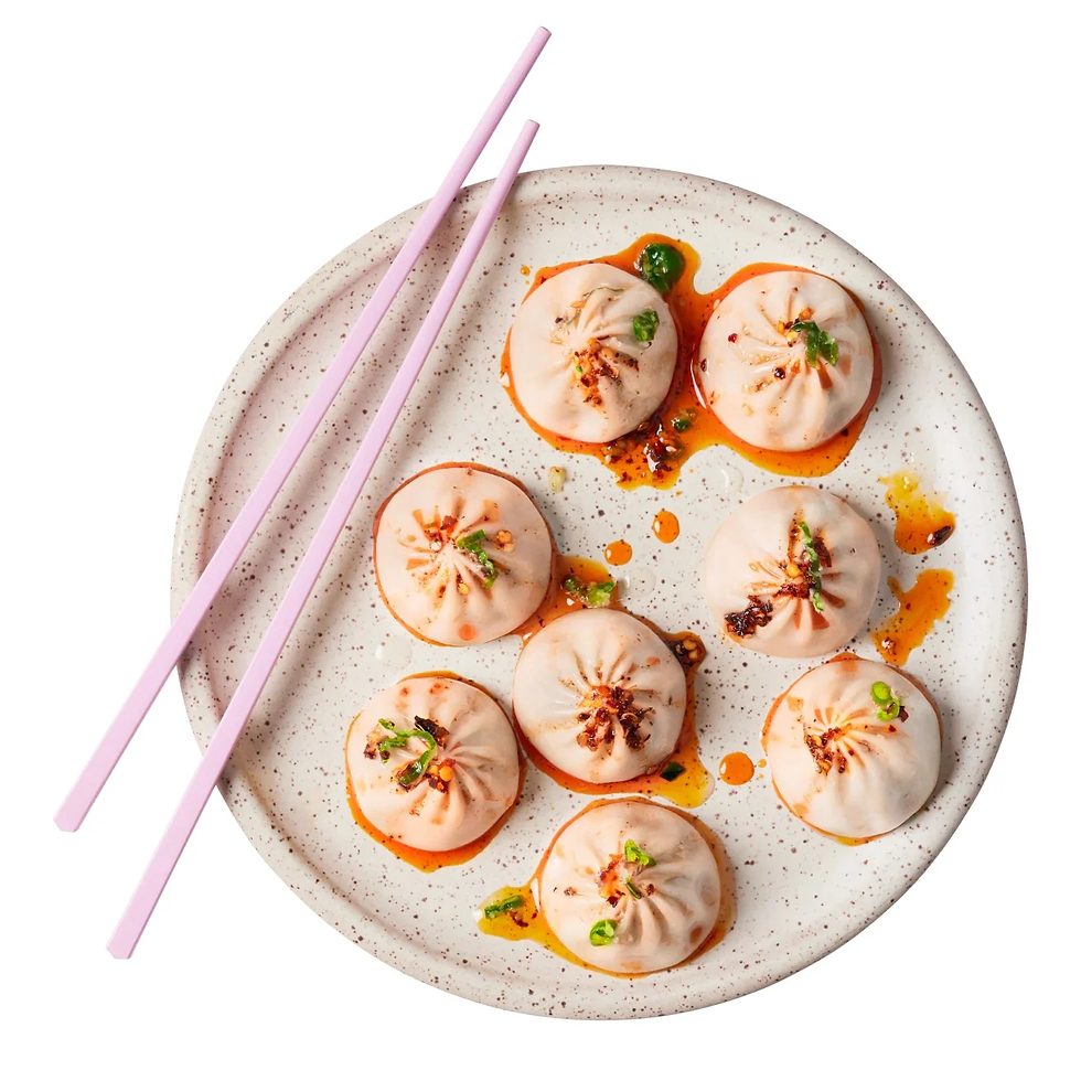 Air Fryer Mila Chicken Soup Dumplings on a plate