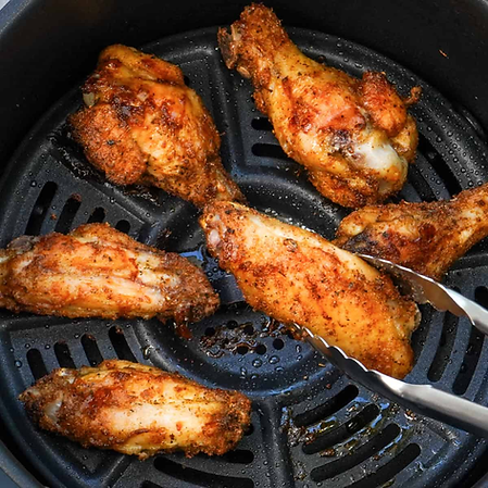 Air Fryer Chicken Wings in a basket