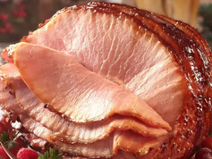 Air Fryer Ham with Butter Brown Sugar Glaze