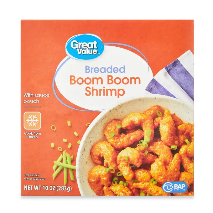 box of great value boom boom shirmp