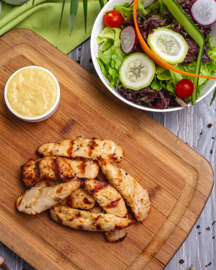 Tyson Grilled Chicken Air Fryer up close on a cutting board