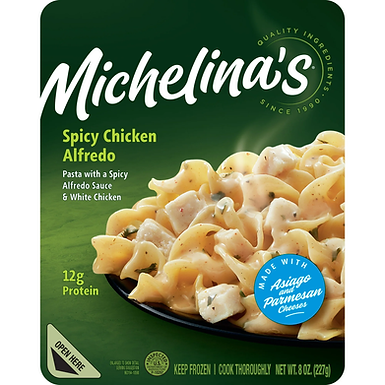 Air Fryer Michelina’s Spicy Chicken Alfredo box
