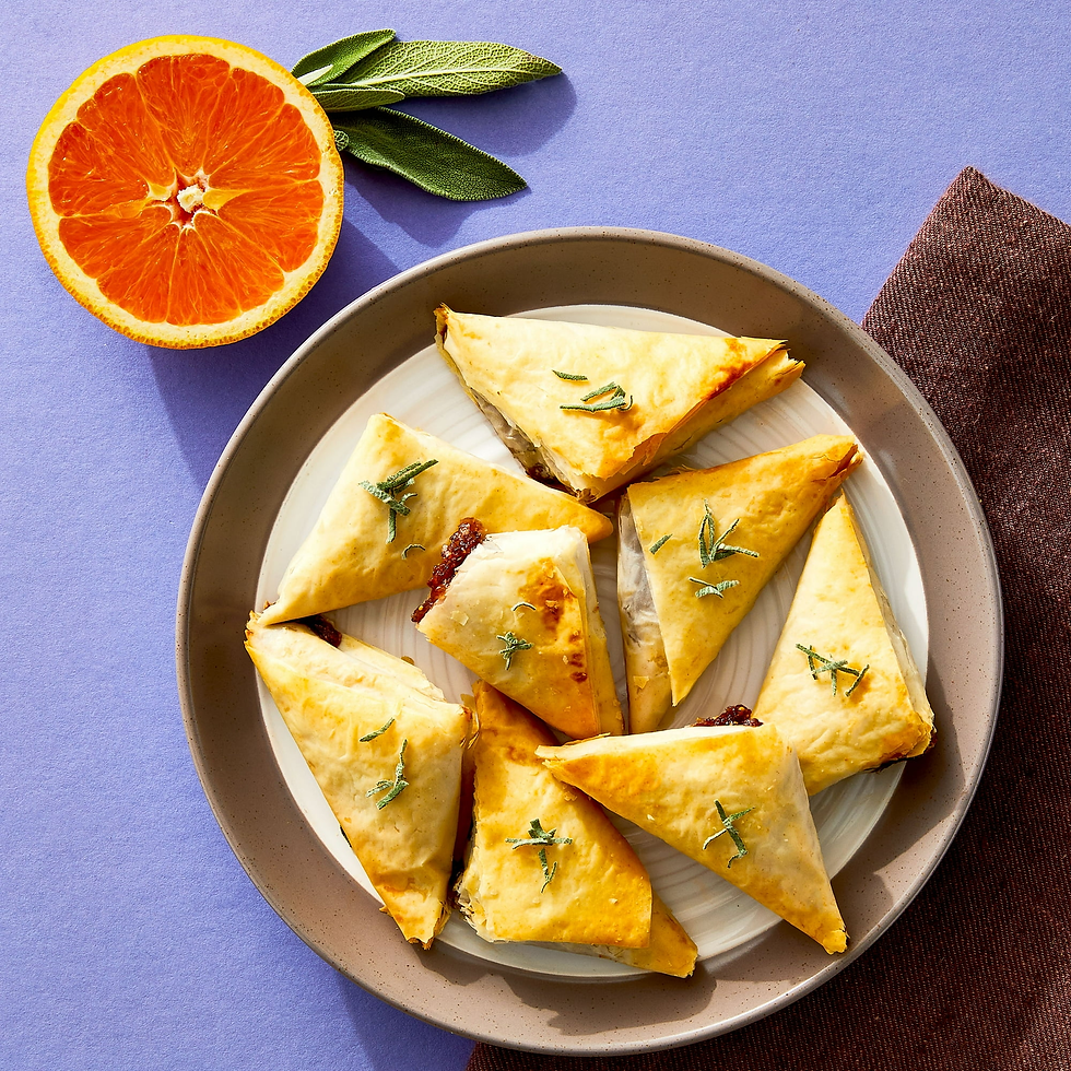 Air Fryer BetterGoods Fig & Orange Phyllo Bites on a plate
