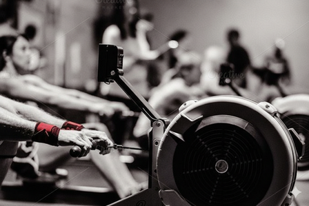 a person working out on a rower