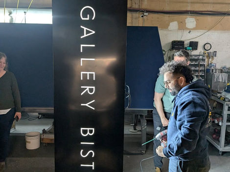 Illuminated Freestanding Pylon Sign During Production (8)