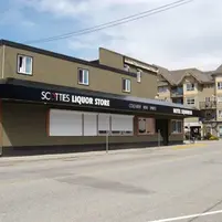 Scotties Liquor Store Black Storefront Awning in Vancouver