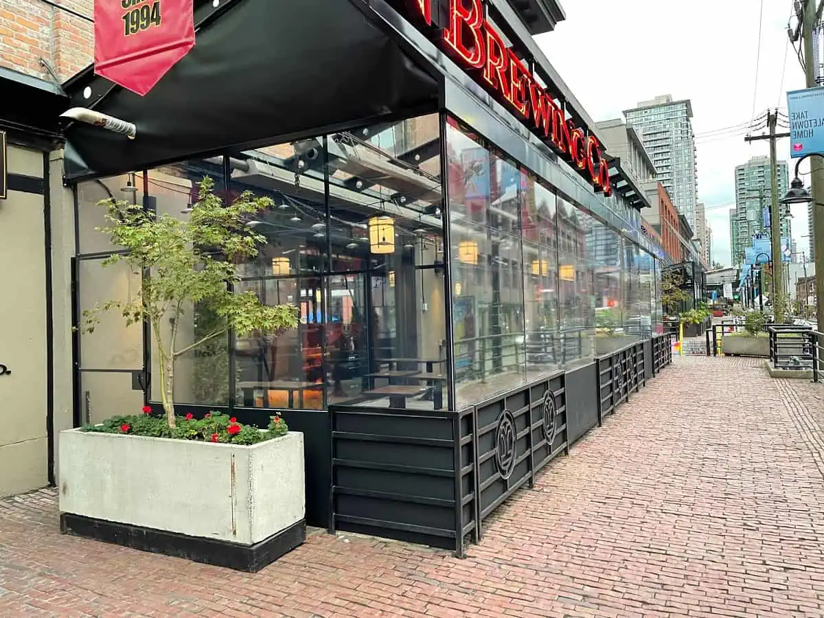 Glass Patio enclosure at Brewing Co in Vancouver.webp