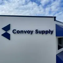 Massive Dimensional Letters and Logo on the building wall of Convoy Supply in Surrey, BC