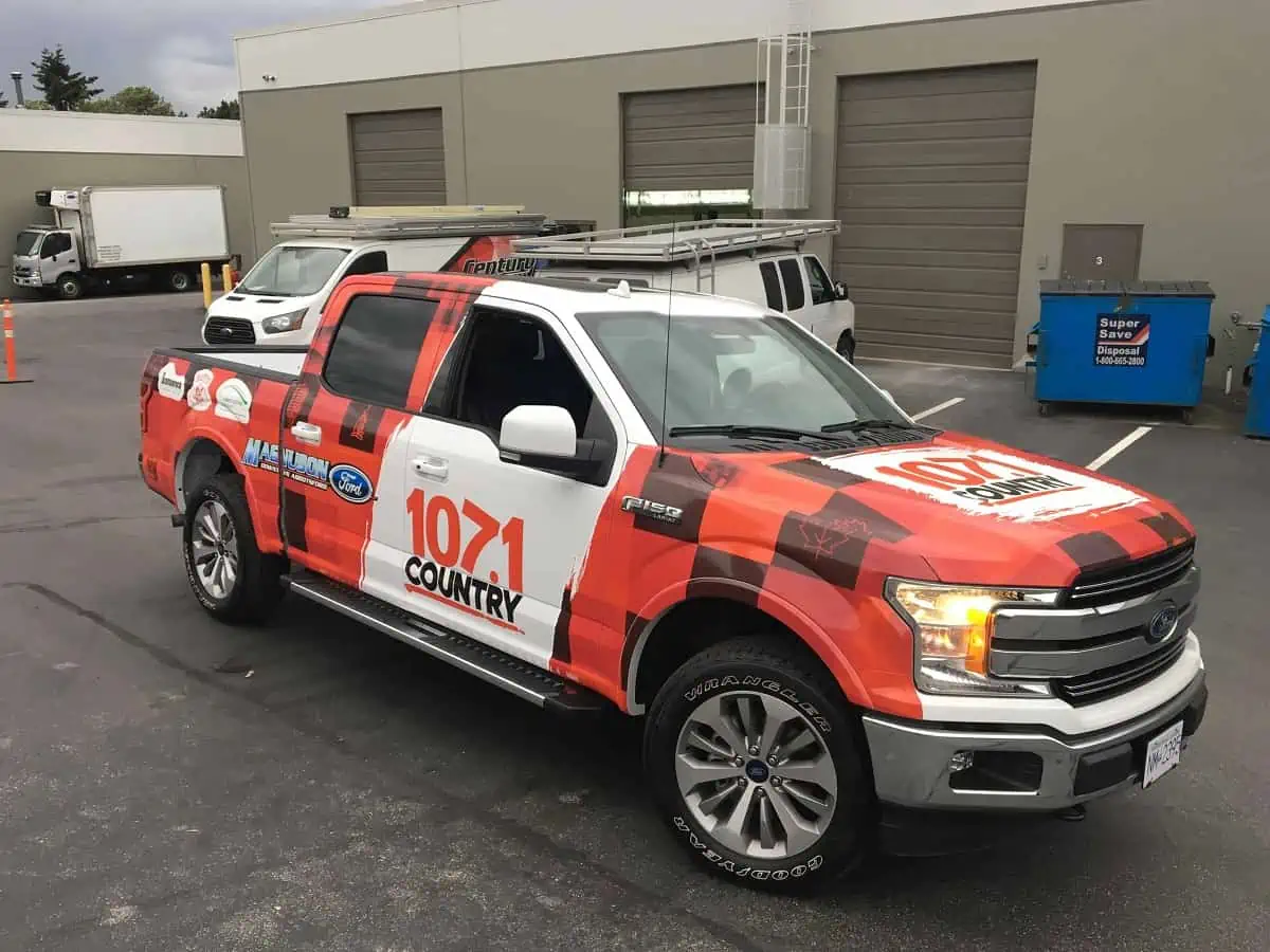 Custom vehicle wrap on a pickup truck in Vancouver_1.webp