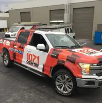 Custom vehicle wrap on a pickup truck in Vancouver