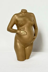 Gold pregnancy statue