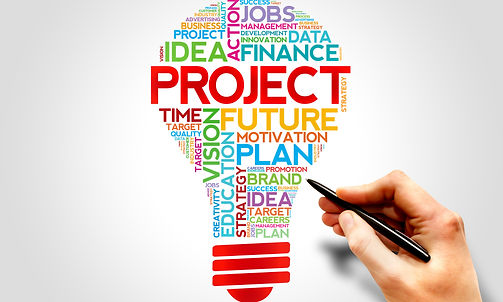 PROJECT bulb word cloud, business concep