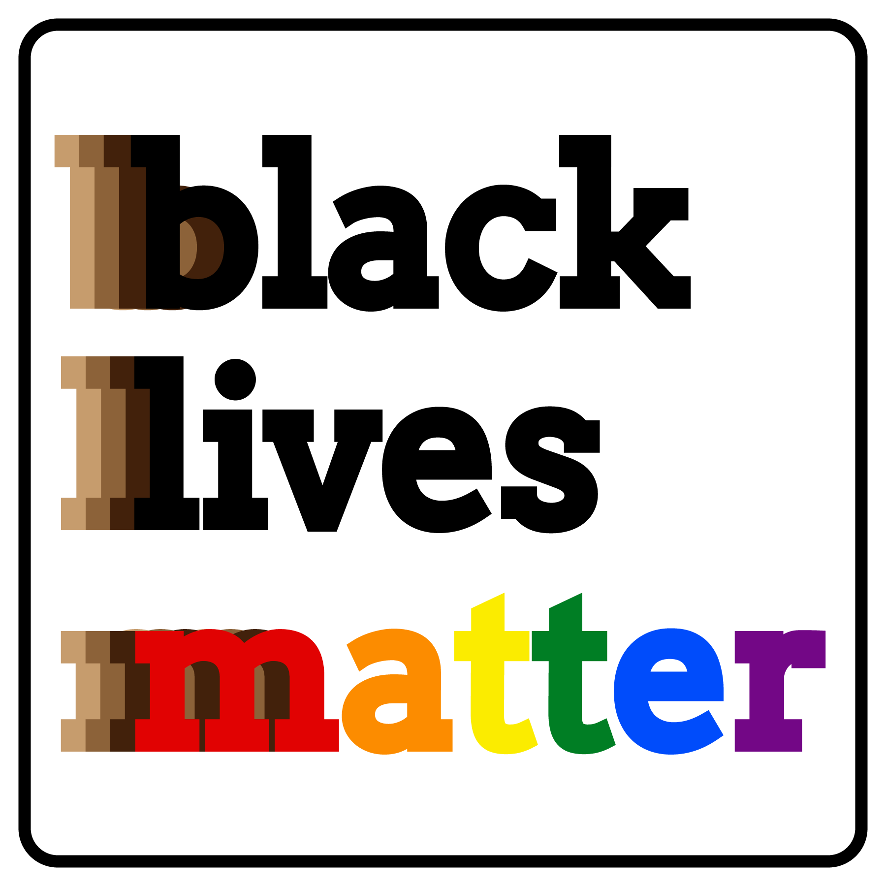 BLM Pride Words Sticker 3x3
