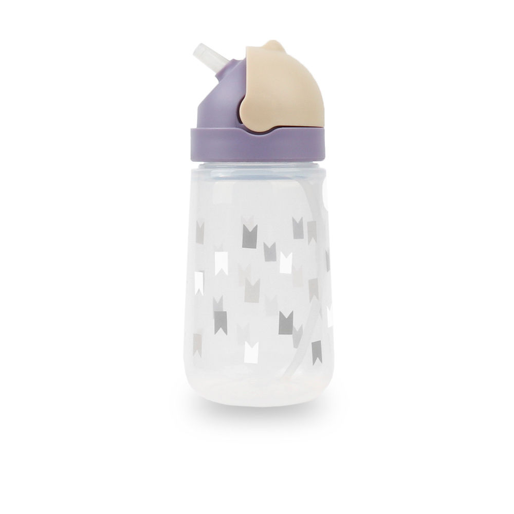 Meroware MATT kid straw bottle- Purple & Milk Tea