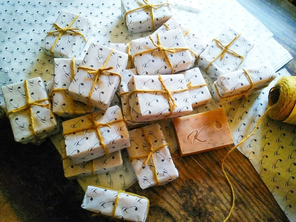 flatly-photography-wrapped-gift-soap-golden-twine-branded-paper