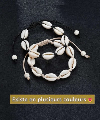 Miniature : Bracelet de biceps coquillage Bohème Noir
