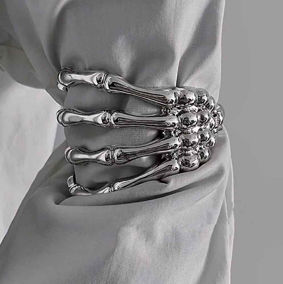Miniature : Bracelet de bras main squelette argent