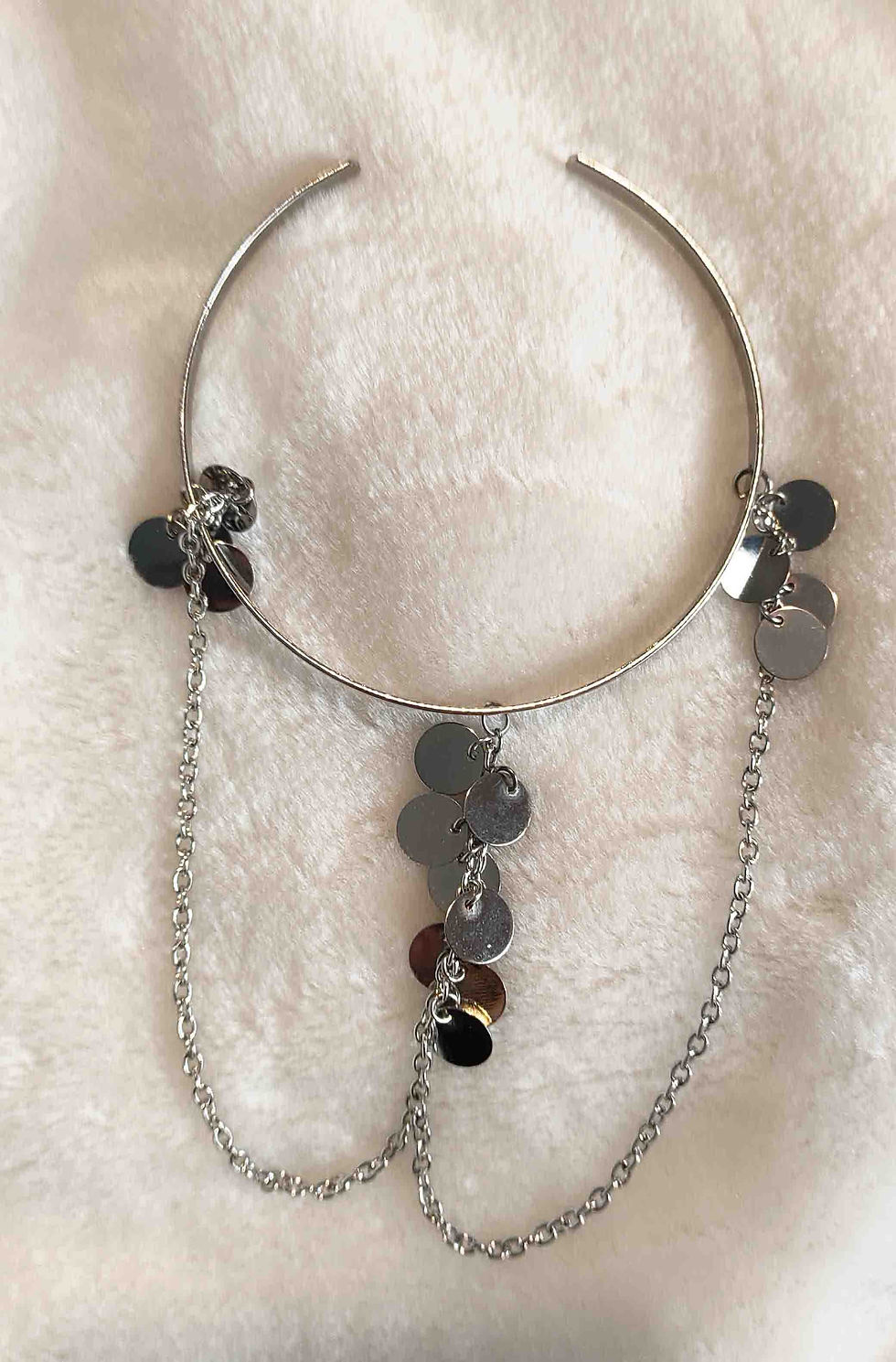 Thumbnail: Silver round bohemian arm bracelet