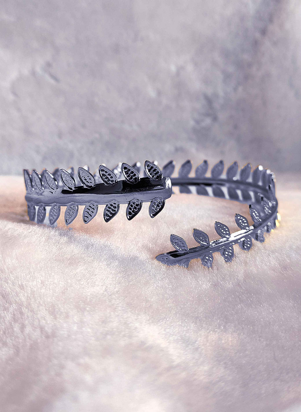 Miniature : Brassard Bracelet de bras laurier minimaliste argent