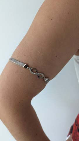 Miniature : Bracelet de biceps Infini éclatant Argent