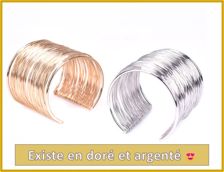 Thumbnail: Bracelet de manchette fil d'Argent
