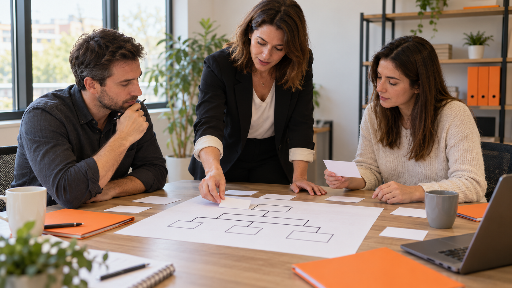 Illustration d’un atelier pour définir les fonctions et l’organisation d’une cellule de crise.