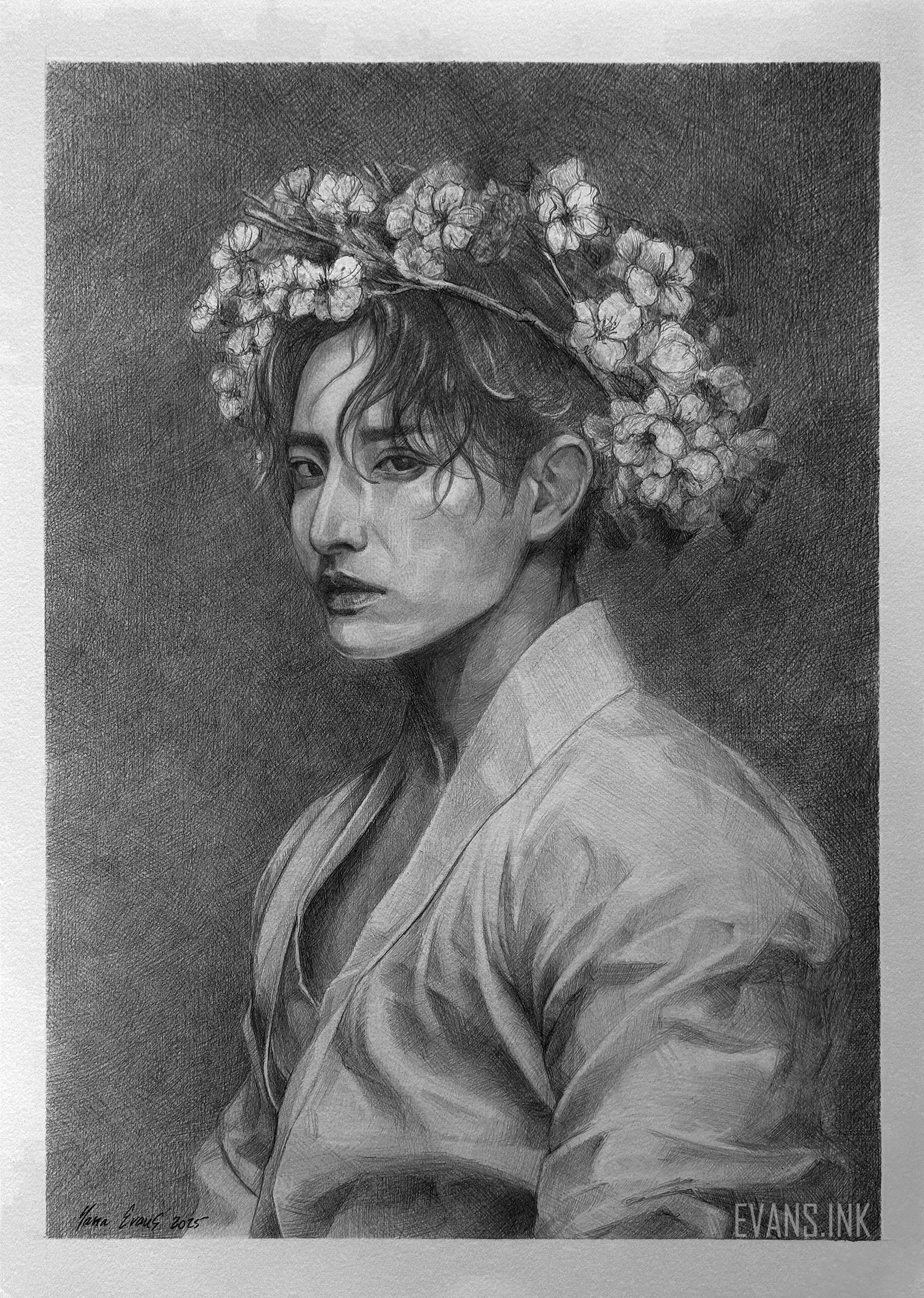 Primavera – Retrato original a lápiz de Lee Soo-hyuk