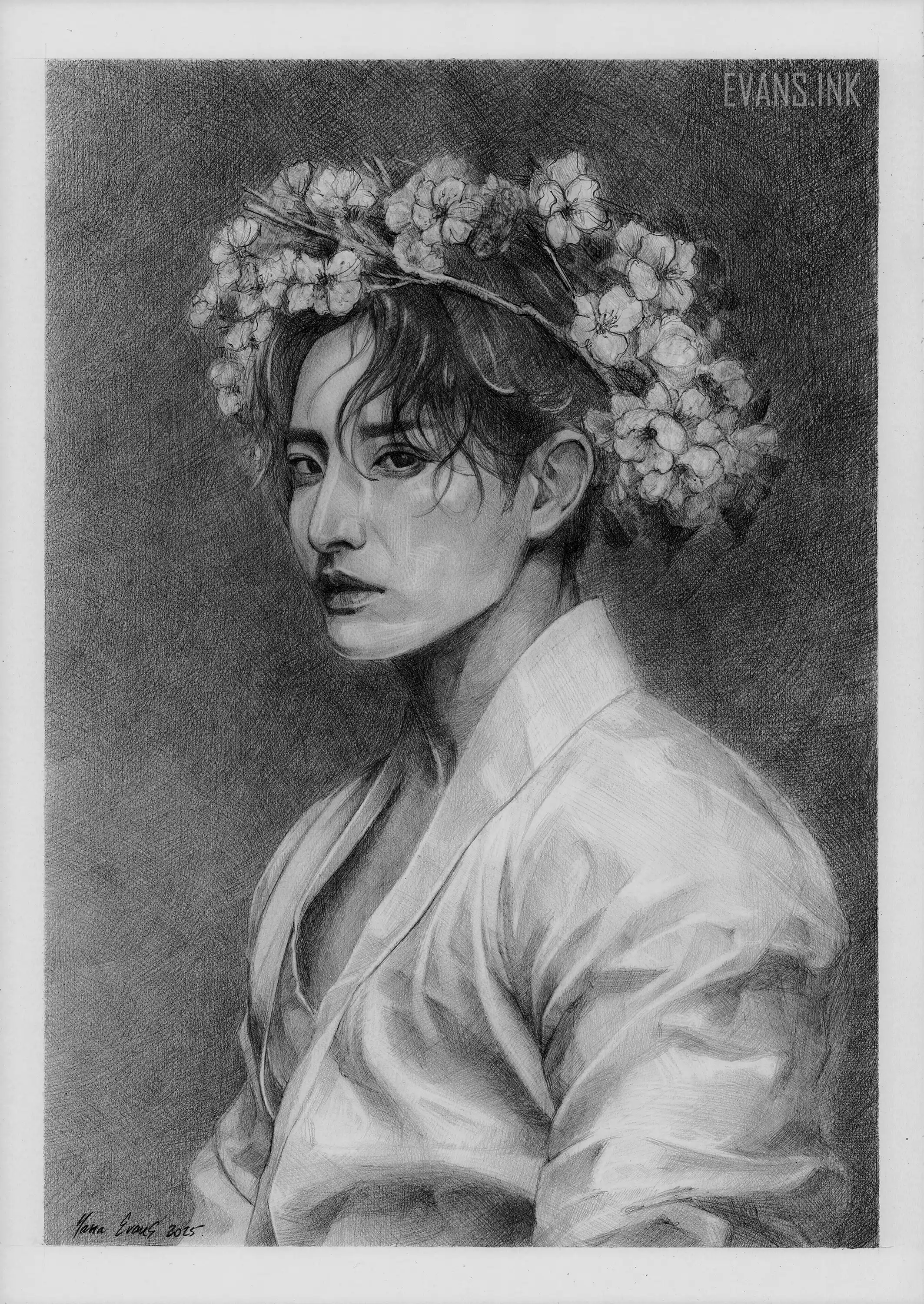 Primavera – Retrato original a lápiz de Lee Soo-hyuk