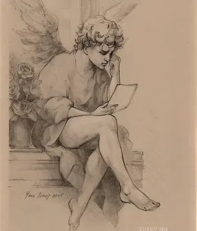 Cherub putto letter on window webp 01.webp