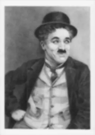 Graphite portrait drawing of Charlie Chaplin famous silence movie actor in the Tramp costume victorian era artist Yana Evans