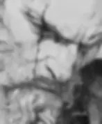 Realistic graphite drawing of Prometheus with stone texture and chains by artist Yana Evans.