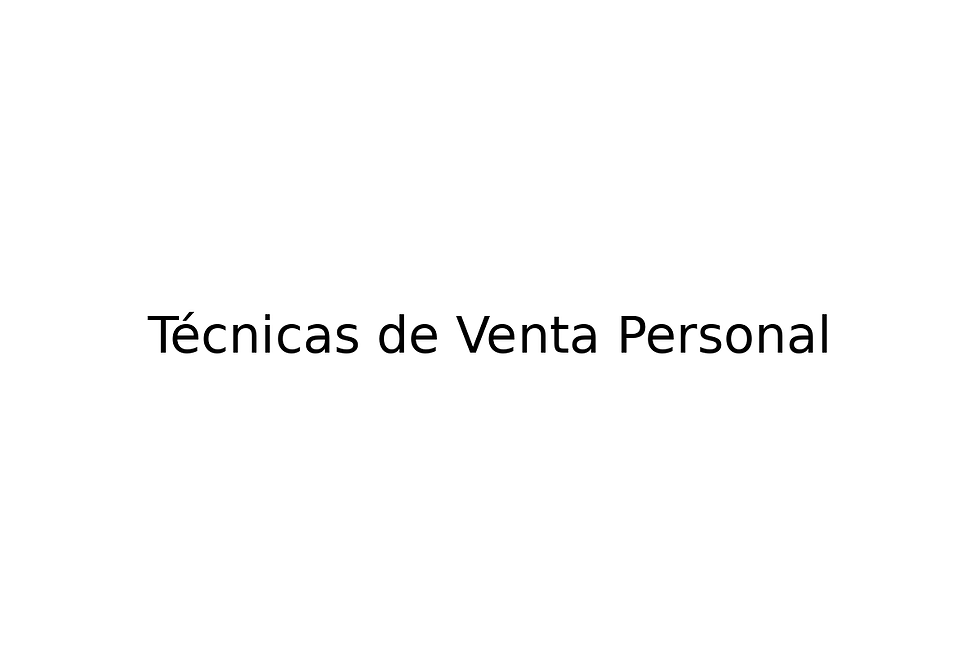 Técnicas de Venta Personal
