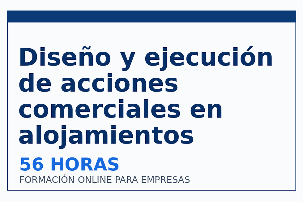 Diseño y ejecución de acciones comerciales en alojamientos