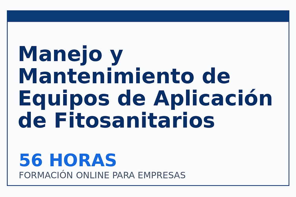 Manejo y Mantenimiento de Equipos de Aplicación de Fitosanitarios