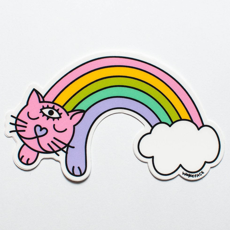 Wokeface Sticker-Rainbow Cat