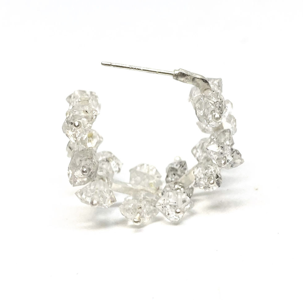 Thumbnail: Herkimer Diamond Hoop Earrings