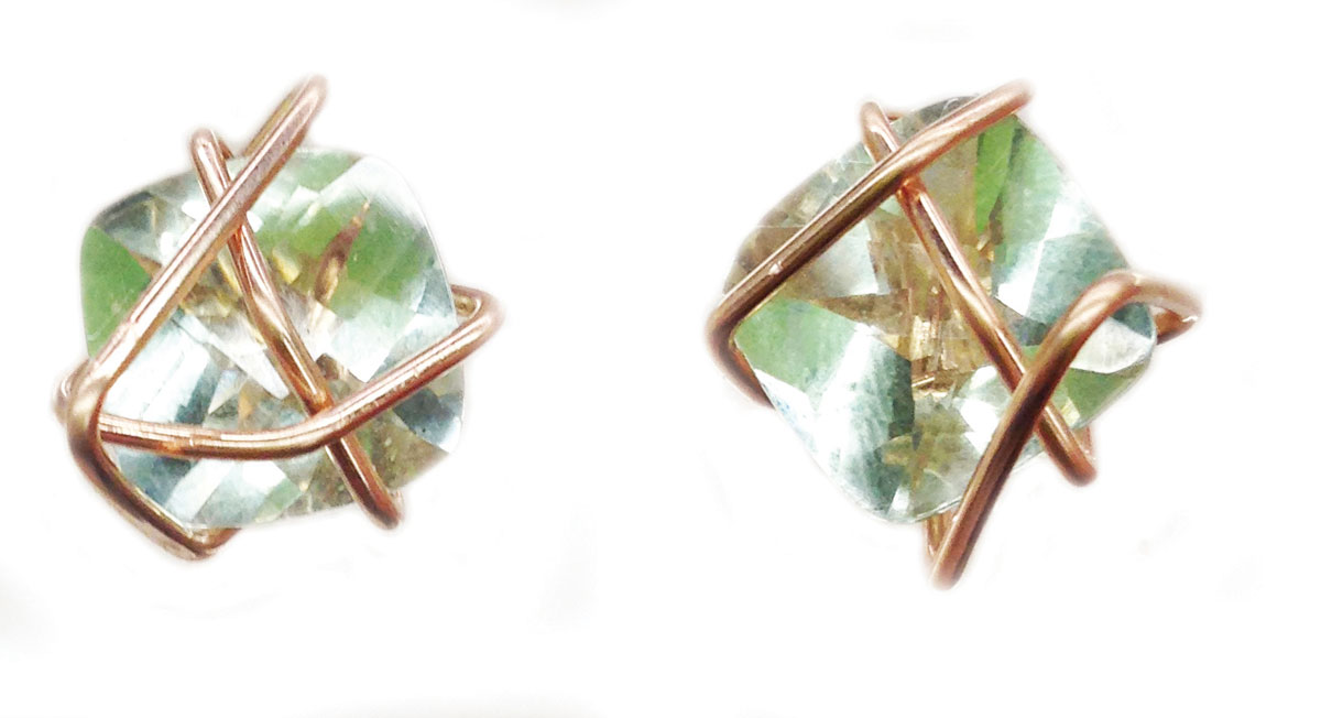 Green amethyst studs