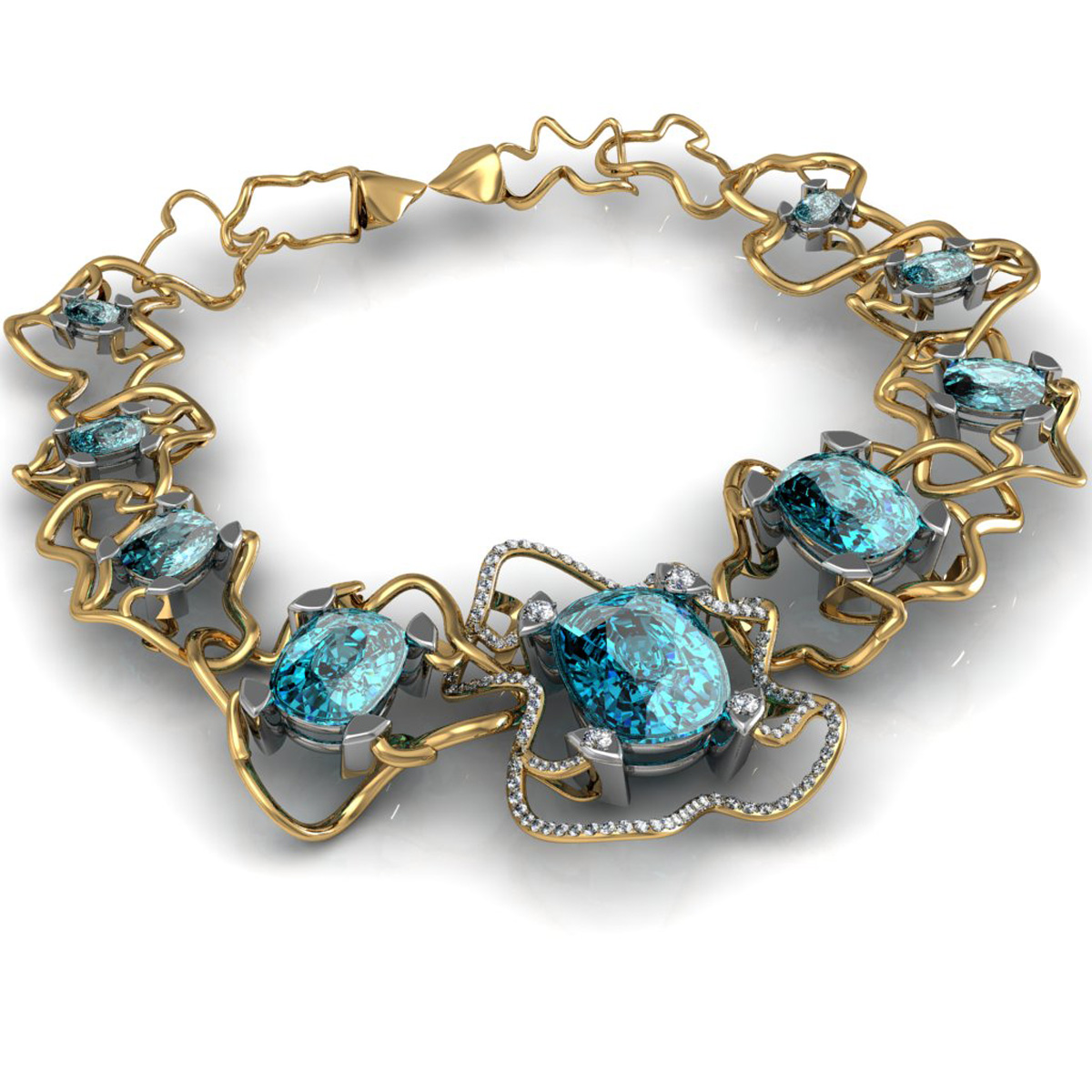 Blue tourmaline necklace