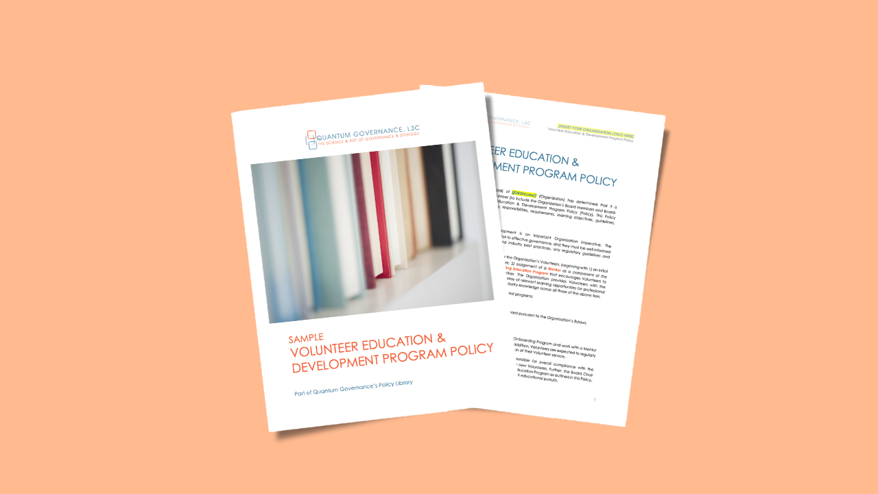 Volunteer Education & Development Program Policy for Nonprofits