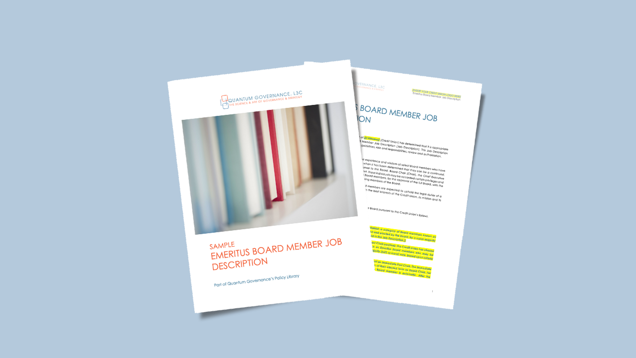 Emeritus Board Member Job Description Template for Credit Unions