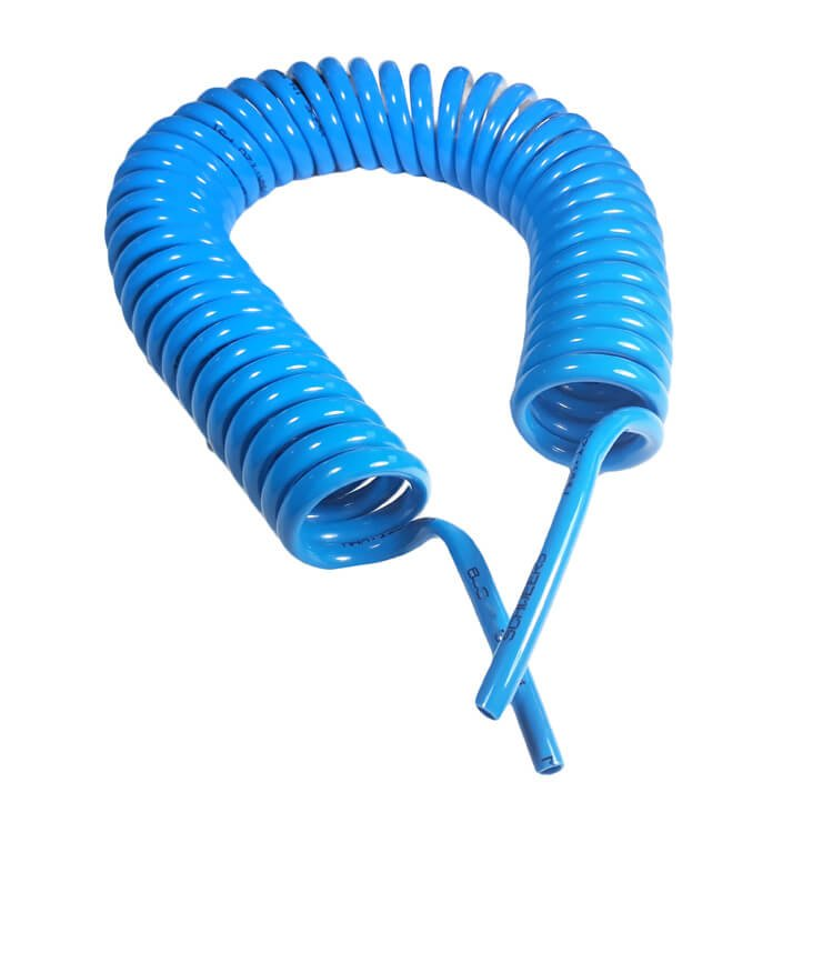 Mangueira Pneumática Poliuretano Pu Espiral 10x7mm x 5 Metros