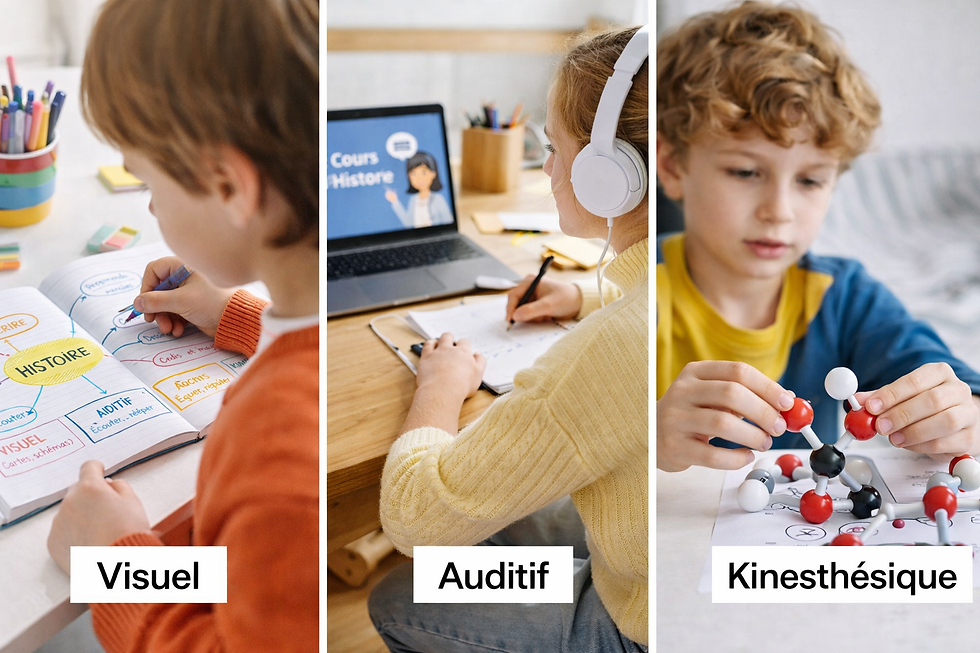 enfants qui sont visuel auditif ou kinesthésique